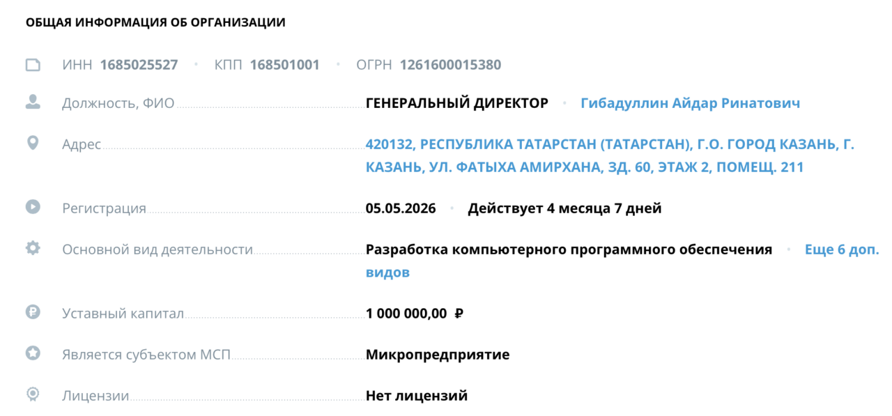 Франшиза ЭкстраБриз - ОГРН